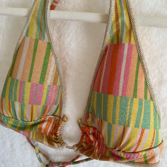 Becca Mira Halter Swimsuit Top Multicolor Shimmer Size S/P NWOT - Picture 3 of 11